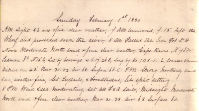 01 February 1880 journal entry